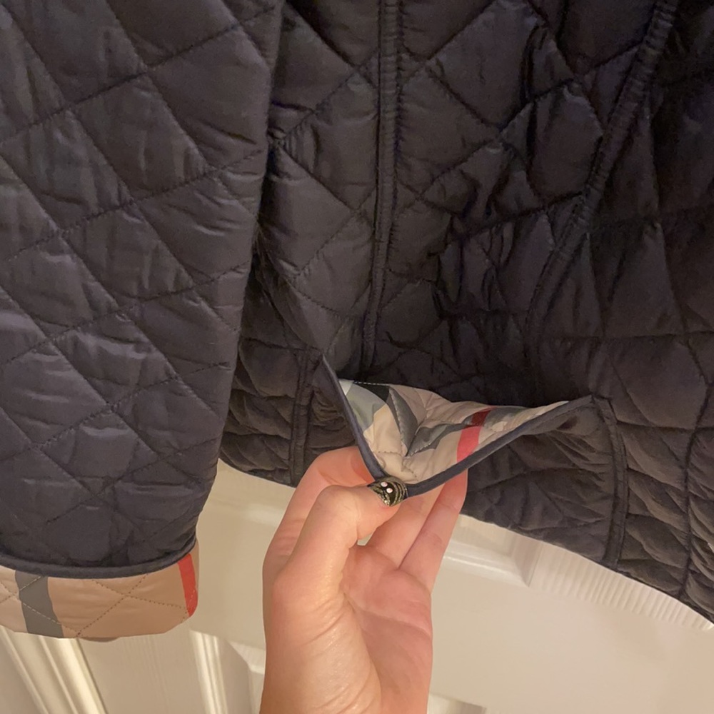 Navy Blue Burberry Coat - Picture 3 of 5